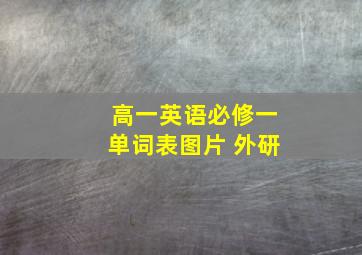 高一英语必修一单词表图片 外研